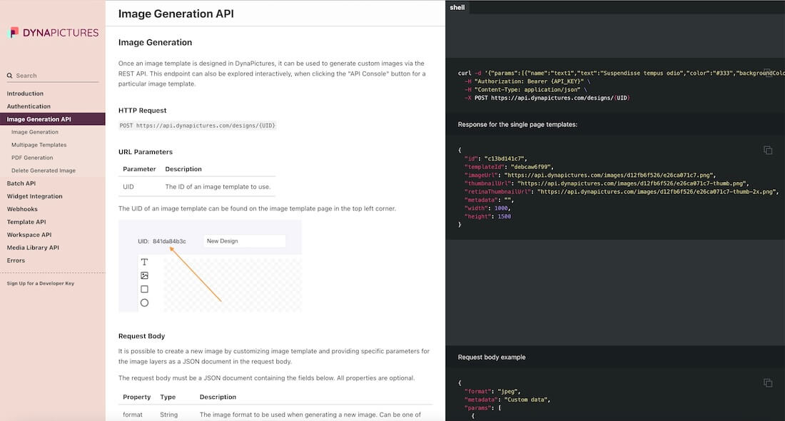 Generación de imágenes API REST.